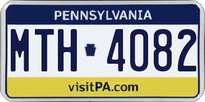 PA license plate MTH4082