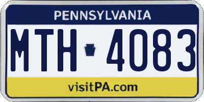 PA license plate MTH4083