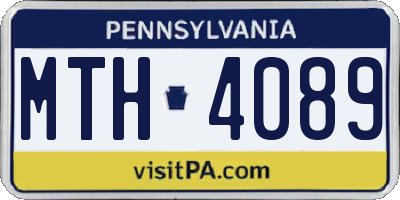 PA license plate MTH4089
