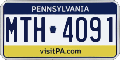 PA license plate MTH4091