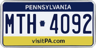PA license plate MTH4092