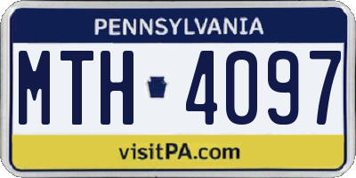 PA license plate MTH4097