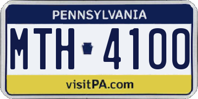 PA license plate MTH4100