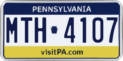 PA license plate MTH4107