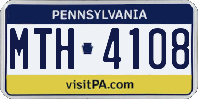 PA license plate MTH4108