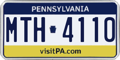 PA license plate MTH4110