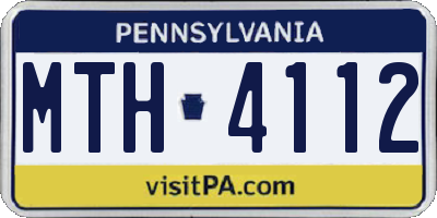 PA license plate MTH4112