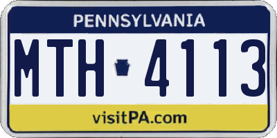 PA license plate MTH4113