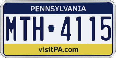 PA license plate MTH4115