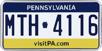 PA license plate MTH4116