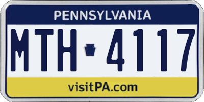 PA license plate MTH4117