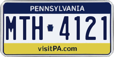 PA license plate MTH4121