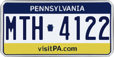 PA license plate MTH4122