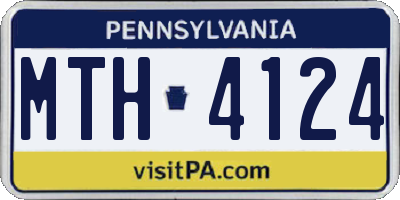 PA license plate MTH4124