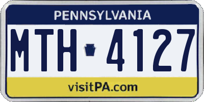 PA license plate MTH4127