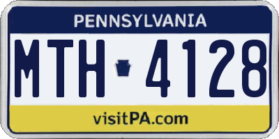 PA license plate MTH4128
