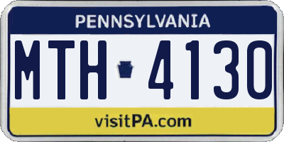 PA license plate MTH4130