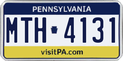 PA license plate MTH4131
