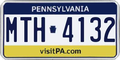 PA license plate MTH4132