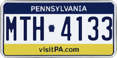 PA license plate MTH4133