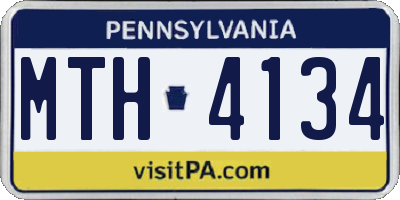 PA license plate MTH4134