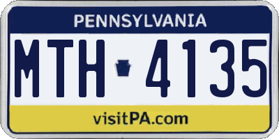 PA license plate MTH4135