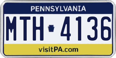 PA license plate MTH4136