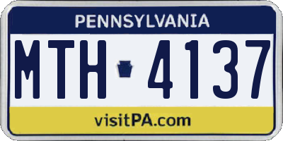 PA license plate MTH4137