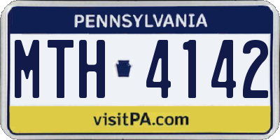 PA license plate MTH4142