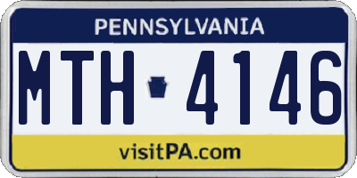 PA license plate MTH4146