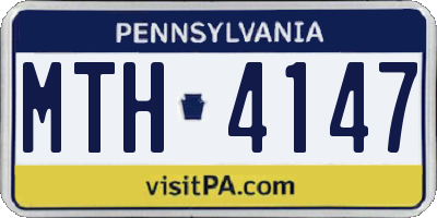 PA license plate MTH4147