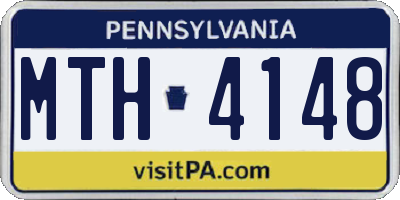 PA license plate MTH4148