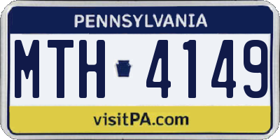 PA license plate MTH4149
