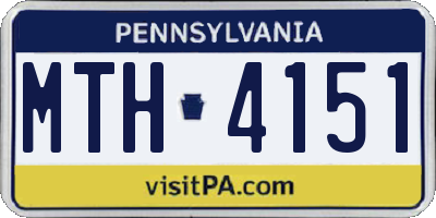 PA license plate MTH4151