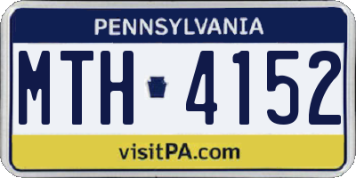 PA license plate MTH4152