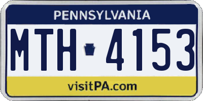 PA license plate MTH4153