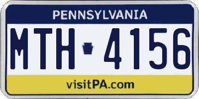 PA license plate MTH4156