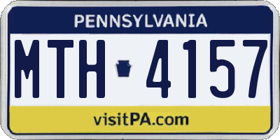 PA license plate MTH4157