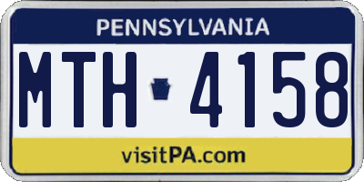 PA license plate MTH4158