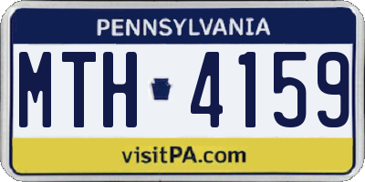PA license plate MTH4159