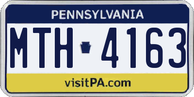 PA license plate MTH4163