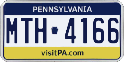 PA license plate MTH4166