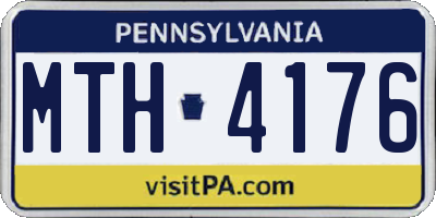 PA license plate MTH4176