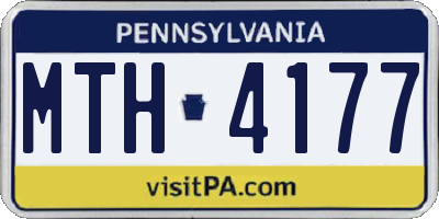 PA license plate MTH4177