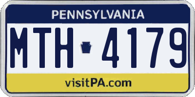 PA license plate MTH4179