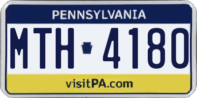 PA license plate MTH4180
