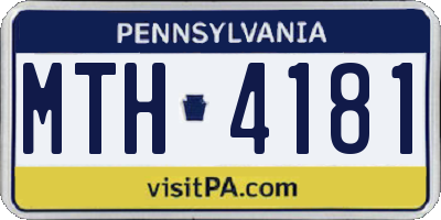 PA license plate MTH4181