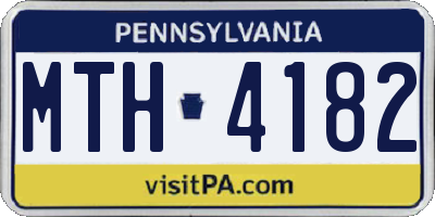 PA license plate MTH4182