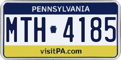 PA license plate MTH4185