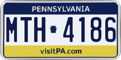 PA license plate MTH4186